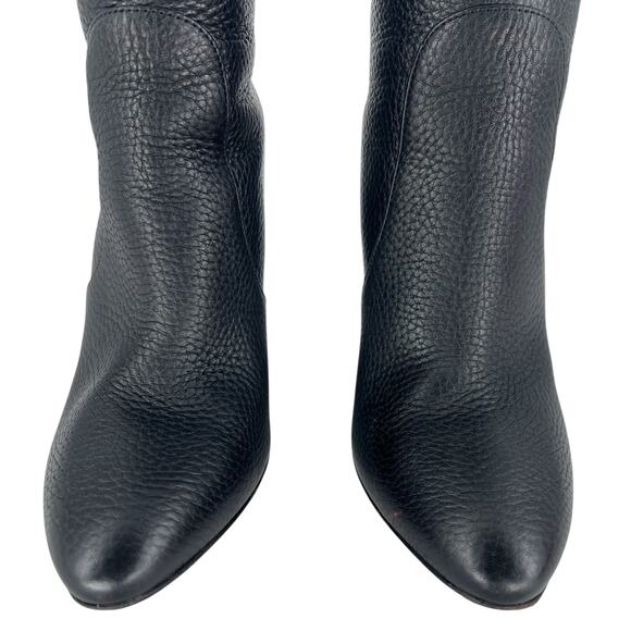 Christian Louboutin Civiliza 100 Black Leather Wedge Knee High Boots Size 37 - Picture 7 of 16
